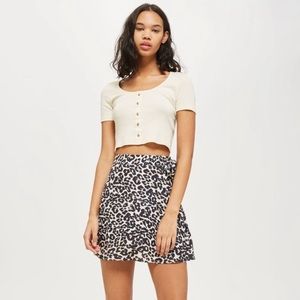 topshop cheetah / leopard skater skirt